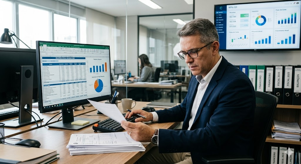 Empresário analisando impacto da CBS que substitui PIS COFINS em 2026